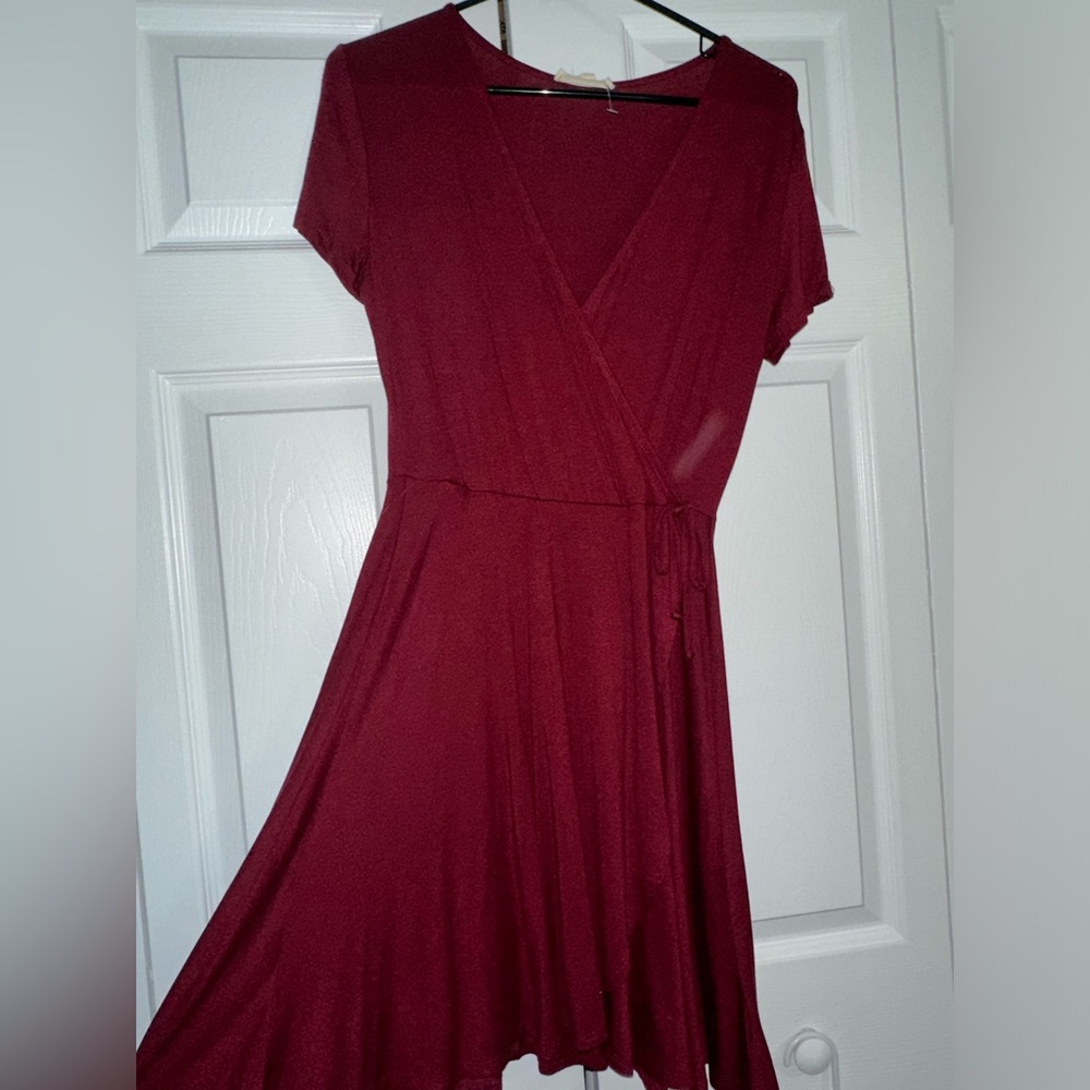 Burgundy casual dress